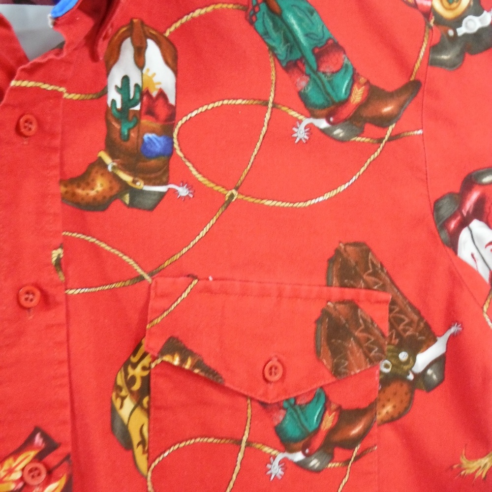 VTG Roper Western Button Down Shirt - Cowboy Boots - Picture 7 of 8